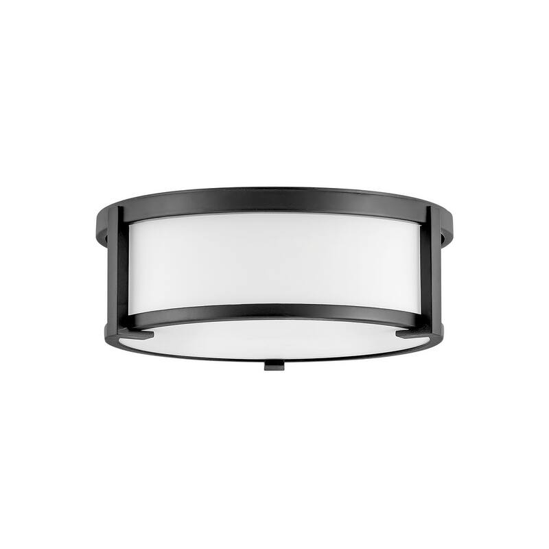 Hinkley Lighting Lowell 2 Light 13" Wide Flush Mount Drum Ceiling - Black