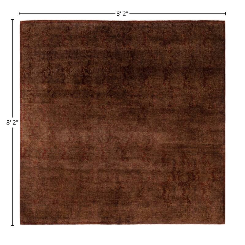 Overdyed One-of-a-Kind Hand-Knotted Area Rug - Orange - 8' 2" x 8' 2"