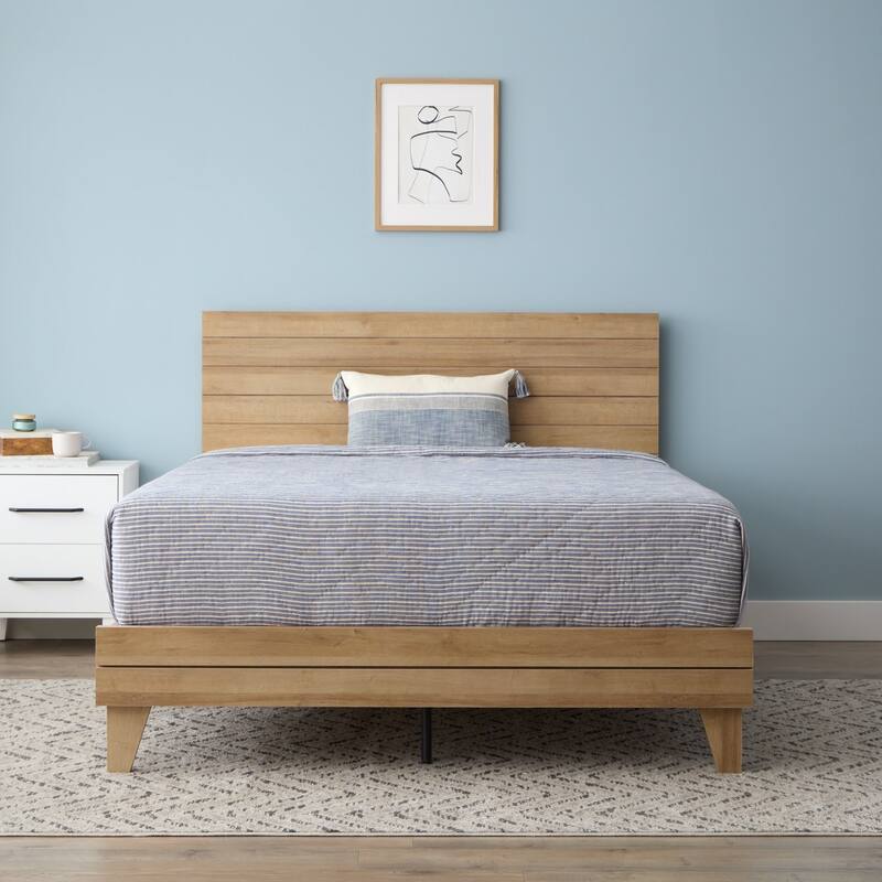 Brookside Mabel Shiplap Platform Bed Frame with Headboard