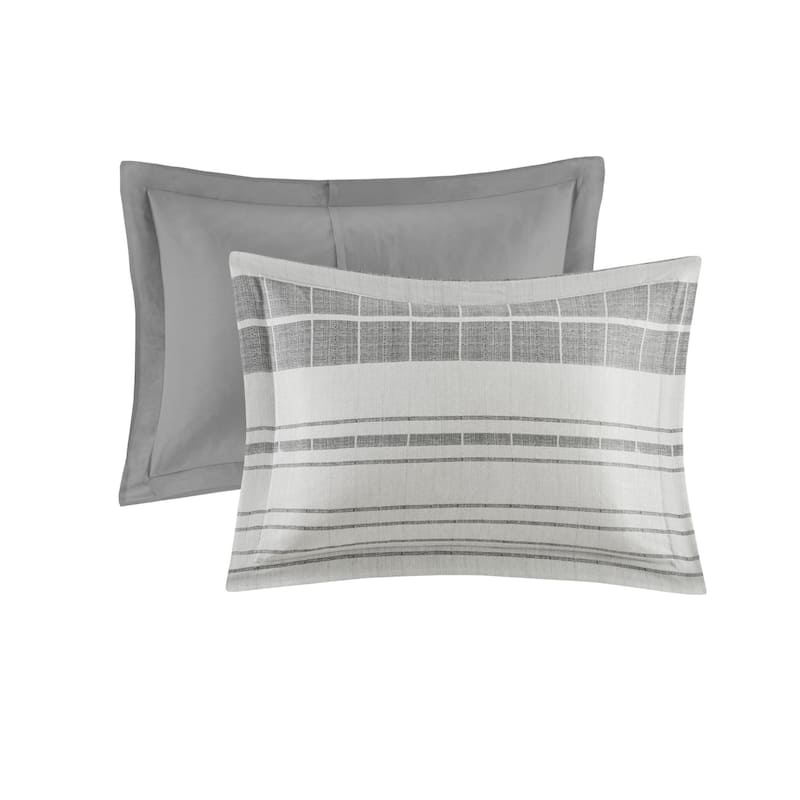 Madison Park Nico 4 Piece Stripe Comforter Set with Throw Pillow