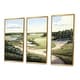 preview thumbnail 3 of 18, Designart "Golf Course In The Summer" Landscape Golf Course Framed Canvas Art Print - 3 Panels