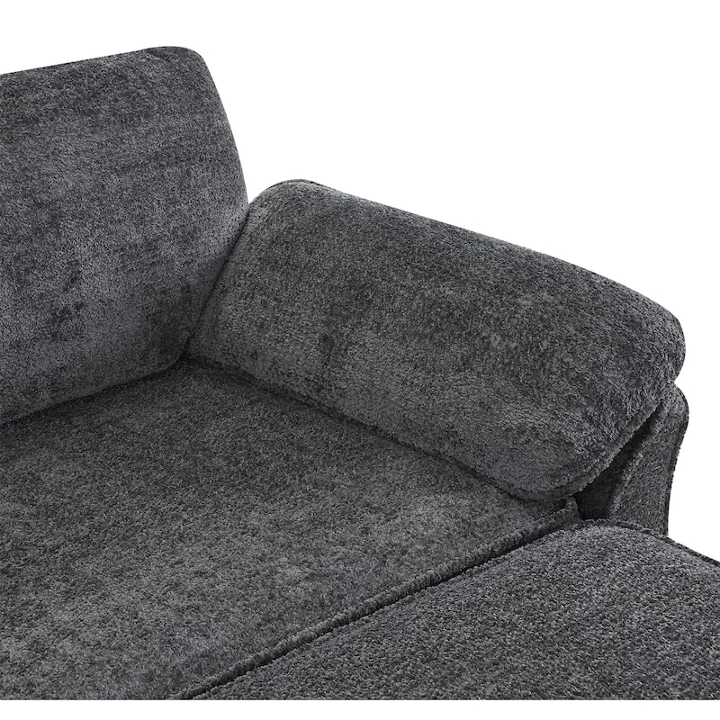 81'' Convertible 4-Seat Modular Sectional Sofa with Loveseat and Ottoman, Versatile Design for Living Room and Office