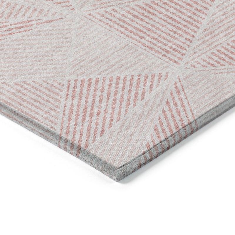 Machine Washable Indoor/ Outdoor Chantille Geometric Mosaic Rug