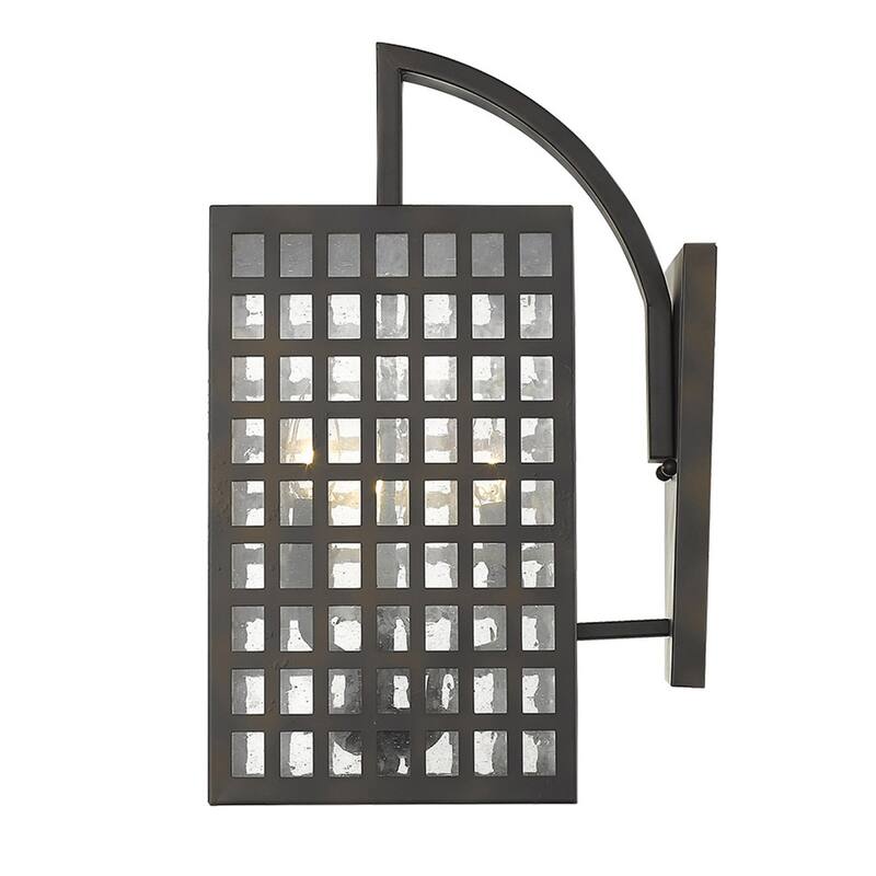 3-Light Hardwired Flush Mount Outdoor Wall Light with Clear Seedy Glass and Steel Frame E12 Base