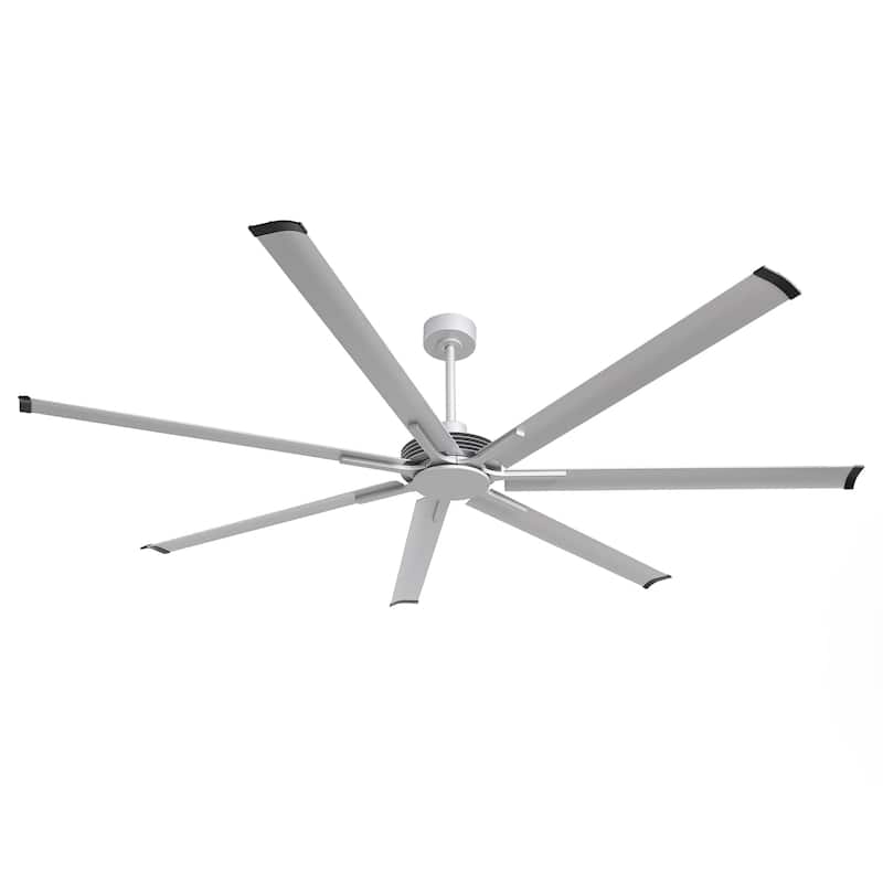 Ceiling Fan Modern 100" Industrial 7-Blade Silver Metal
