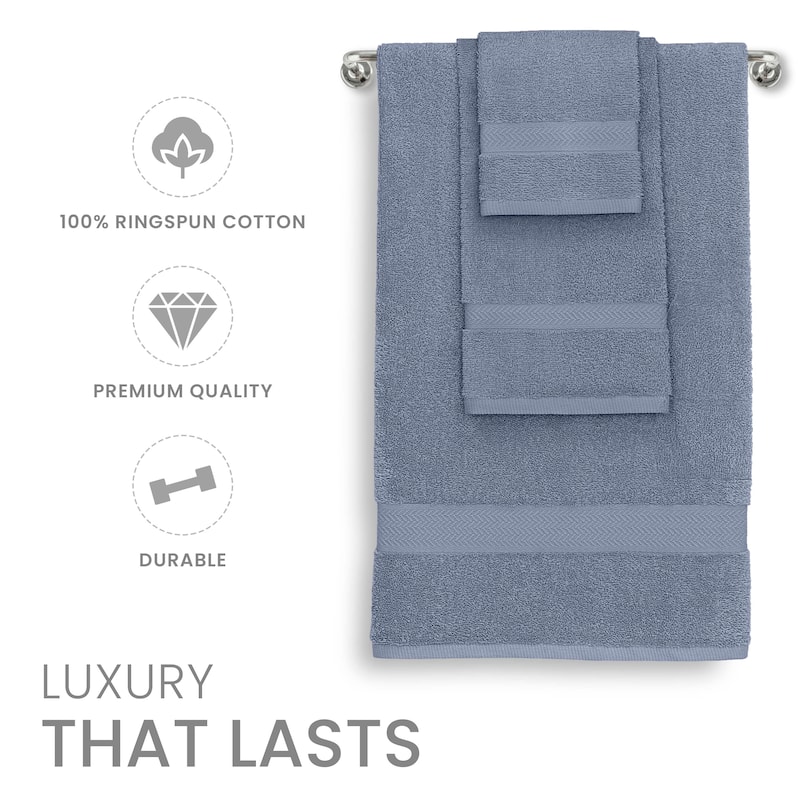 Martex 6 PC 100% Ringspun Cotton Towel Set Highly Absorbent & Soft