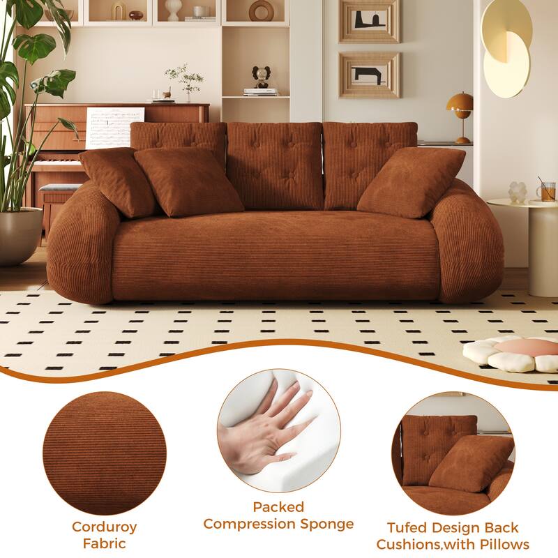 Foldable Corduroy Sleeper Sofa Bed