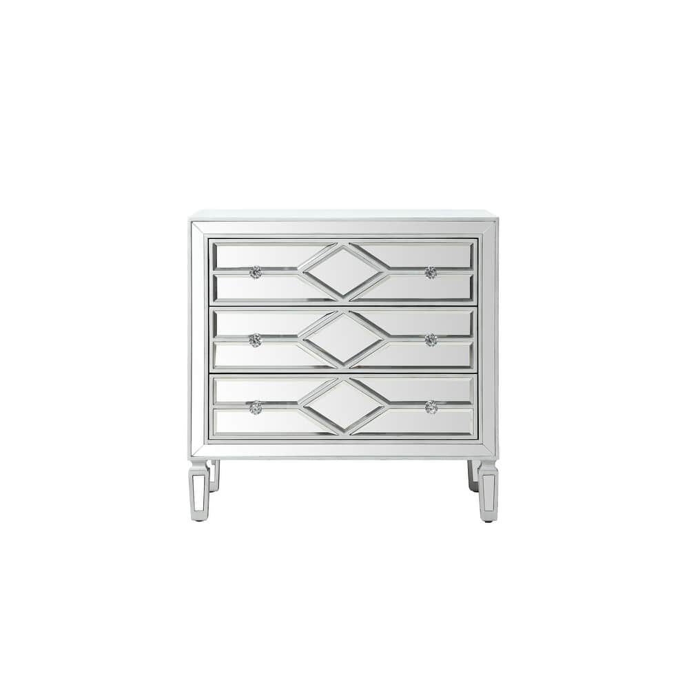3 Drawer Mirrored Accent Chest