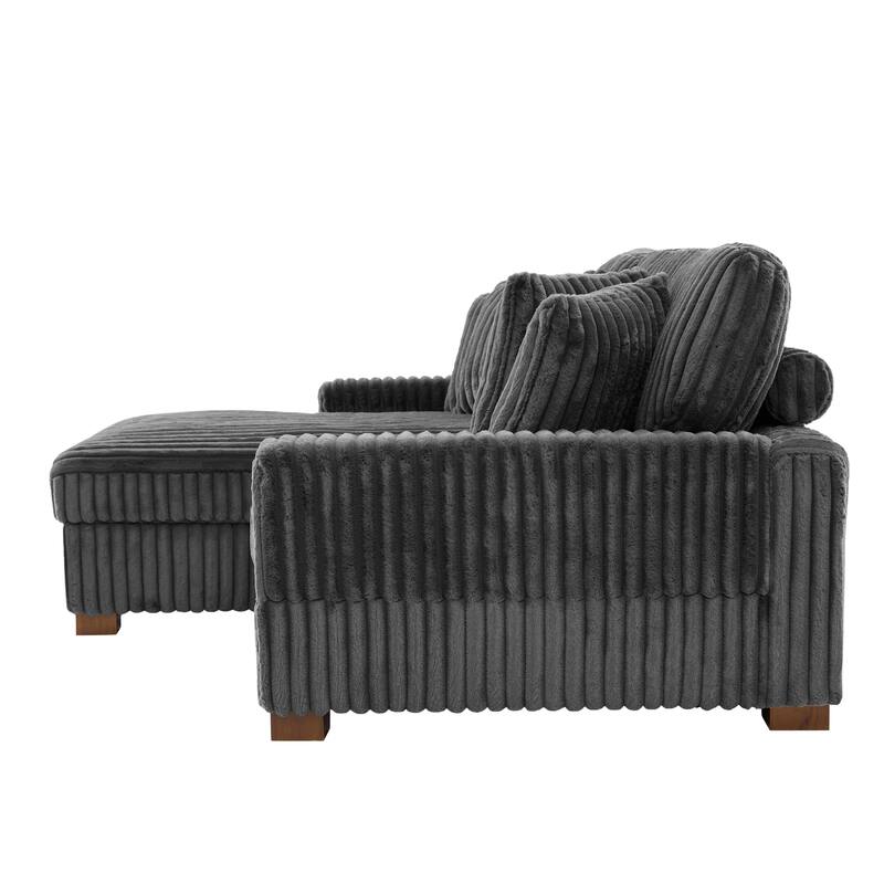 118.4"W Plush Modular Sectional Sofa with Pillows