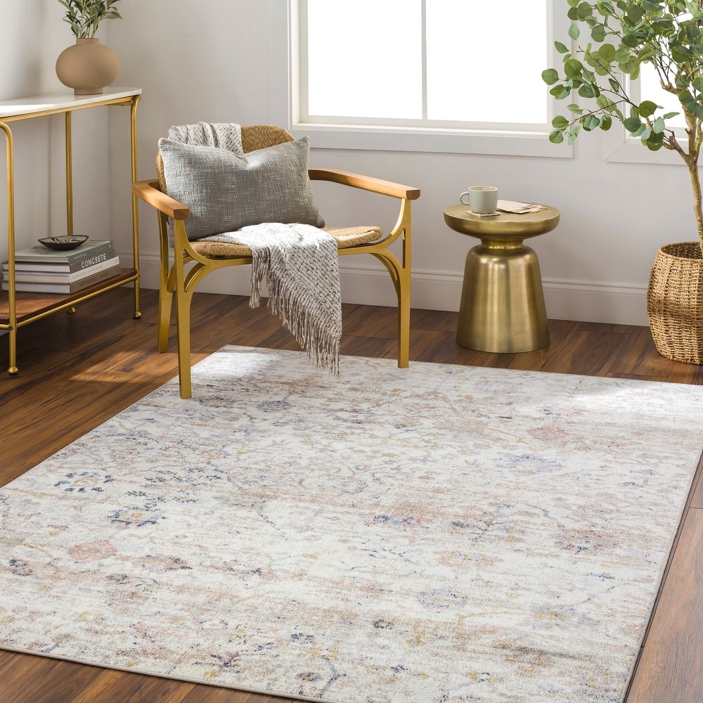 Livabliss Transitional Floral Machine Washable Area Rug