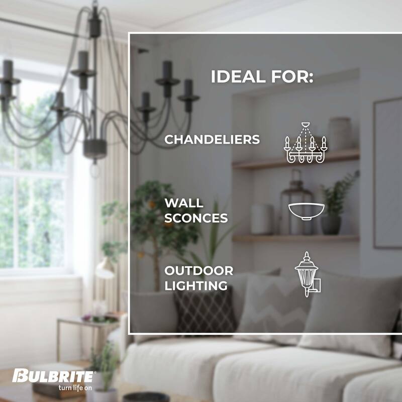 Bulbrite Pack of (50) Dimmable Clear Flame Candelabra (E12) Incandescent Bulb