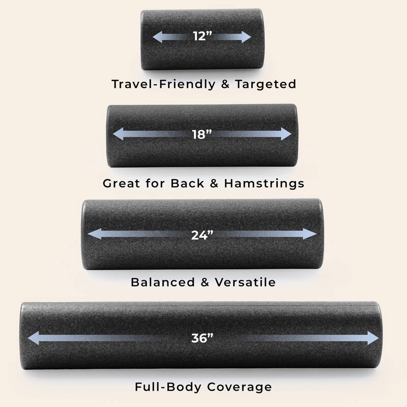 Sunny Health & Fitness High-Density Foam Roller 12" to 36" - Black