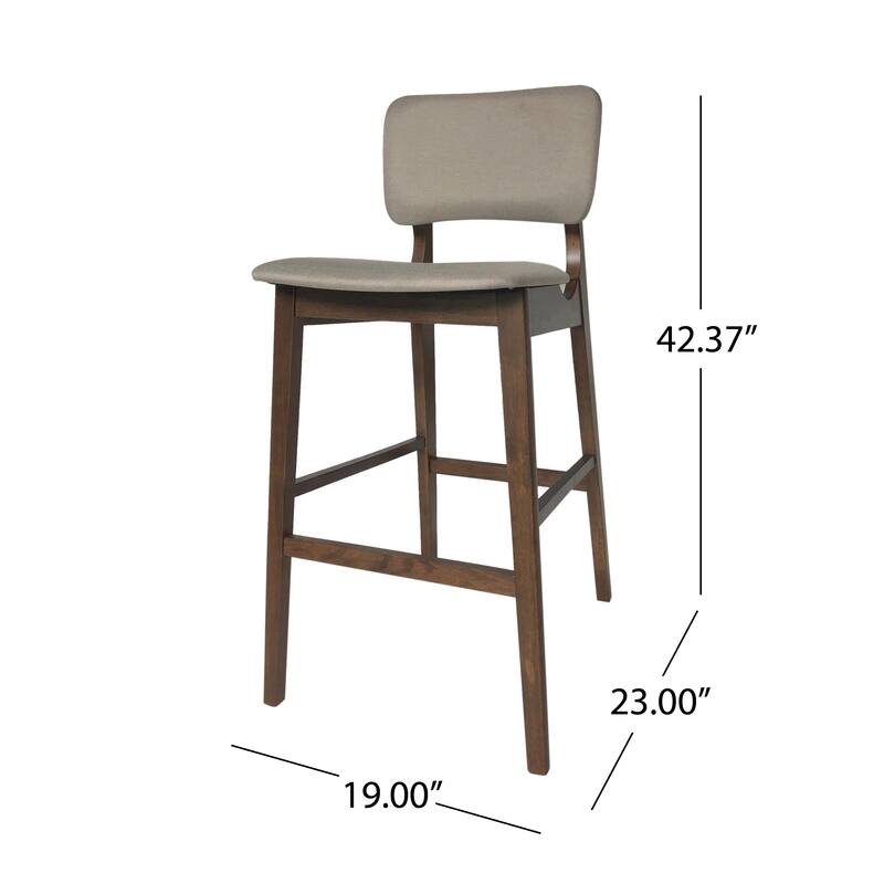 Fessenden 42-in. Upholstered-seat Wood Bar Chairs (Set of 2) by Christopher Knight Home