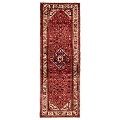 ECARPETGALLERY Hand-knotted Andelz Red Wool Rug - 3'3 x 10'1