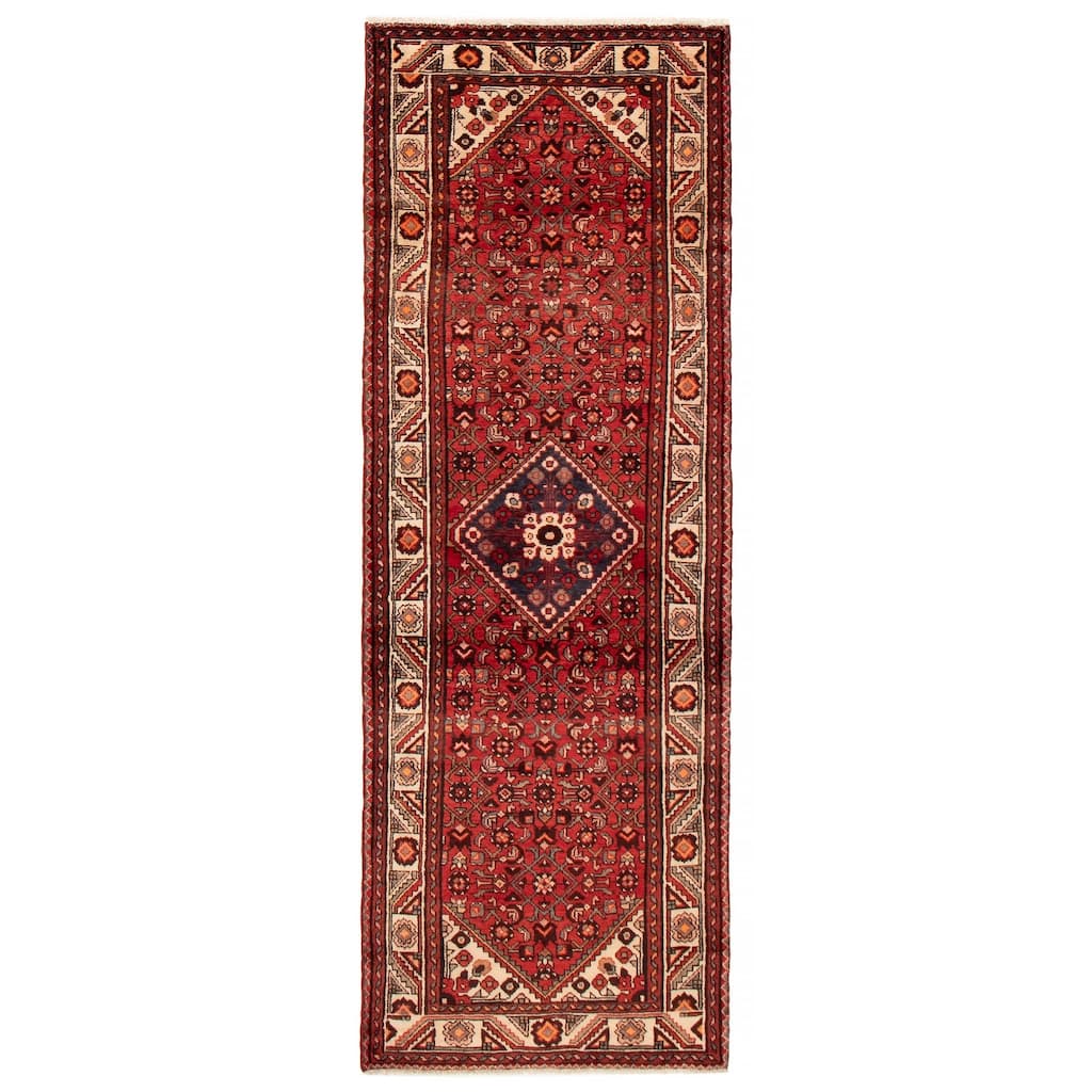 ECARPETGALLERY Hand-knotted Andelz Red Wool Rug - 3'3 x 10'1