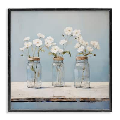 Stupell Country Jar Bouquet Trio Framed Giclee Art Design By Arlington Prints