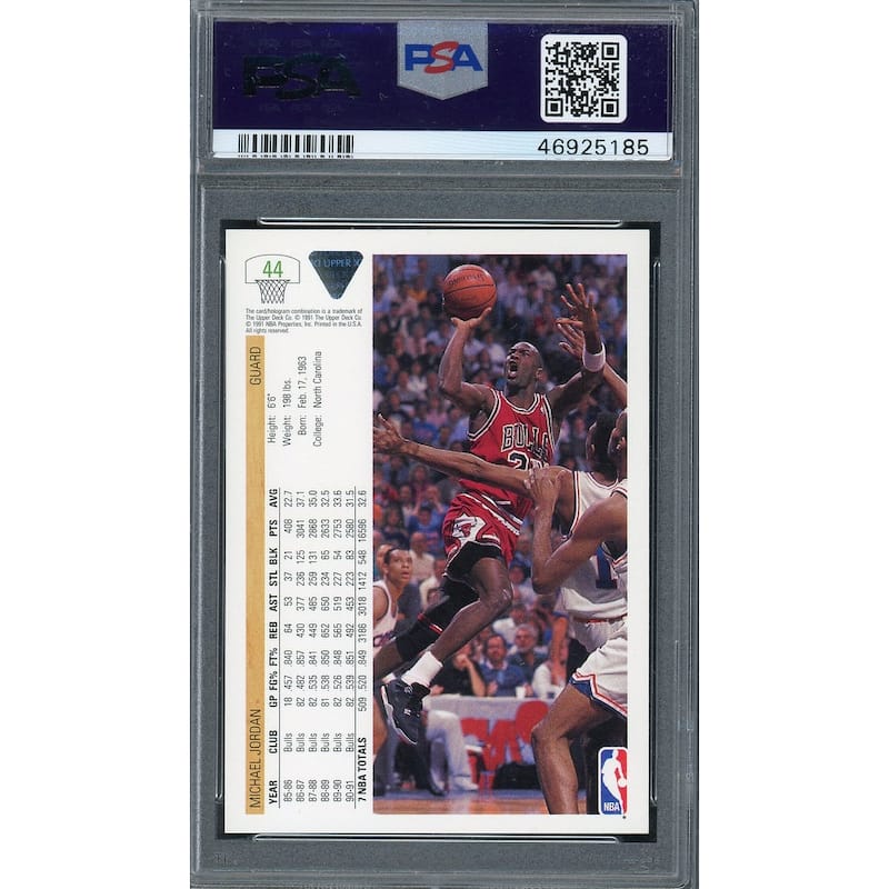 Michael Jordan 1991 Upper Deck Basketball Card #44 Graded PSA 8 - 8'6" x 11'6"