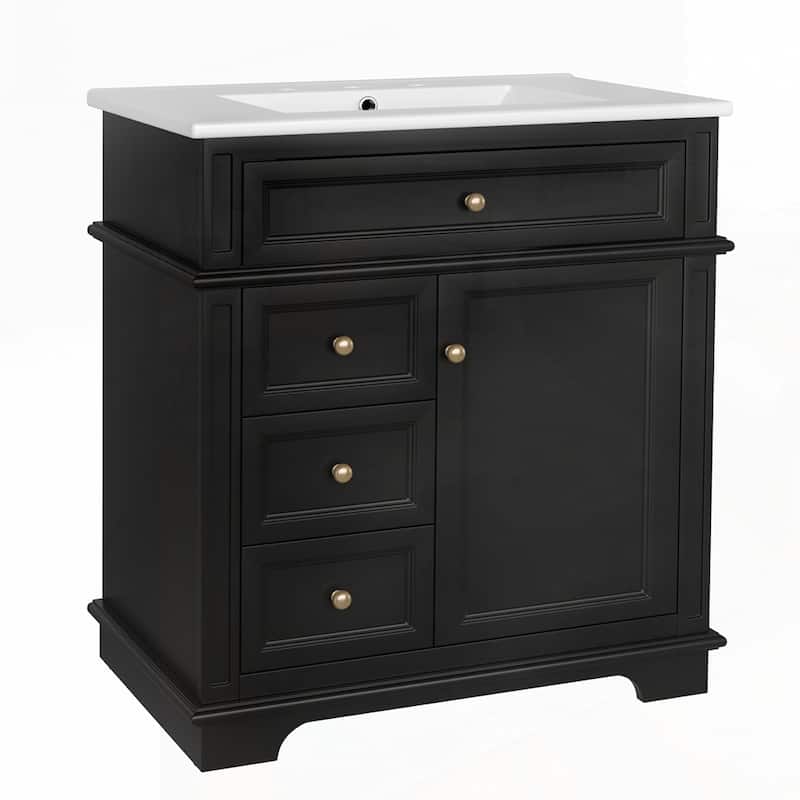 30" Bathroom Vanity with Sink and One Tip-out Drawer
