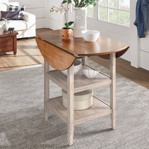 Eleanor Round Counter-height Drop-leaf Table by iNSPIRE Q