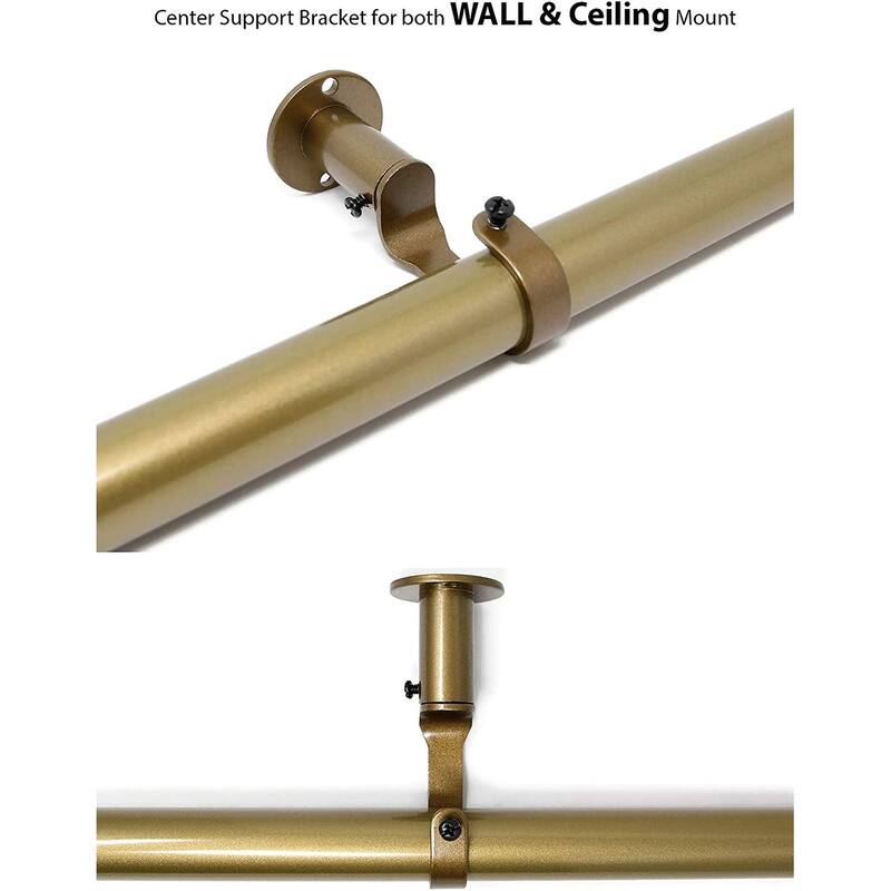 Energy-saving Wraparound Adjustable French Blackout Curtain Rod Set