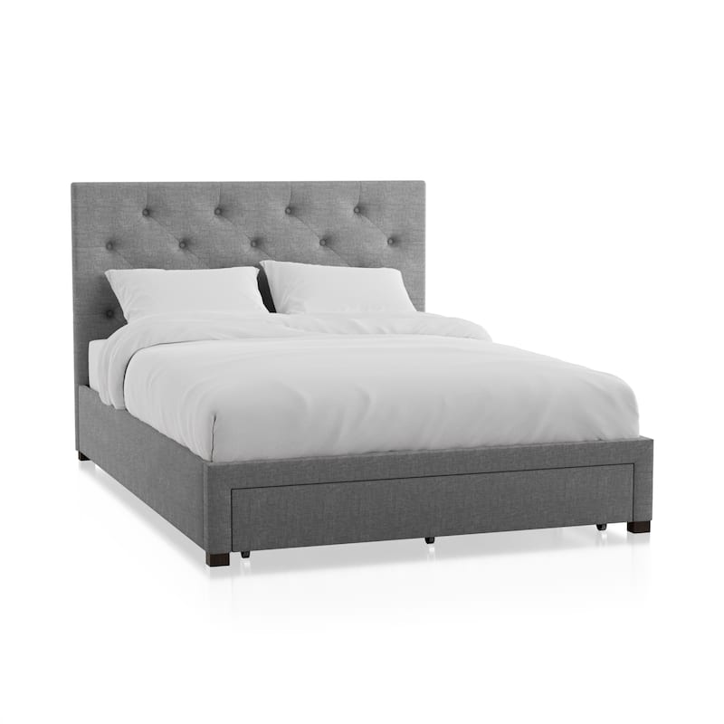 Furniture of America Malaer Modern Button Tufted 1-drawer Platform Bed