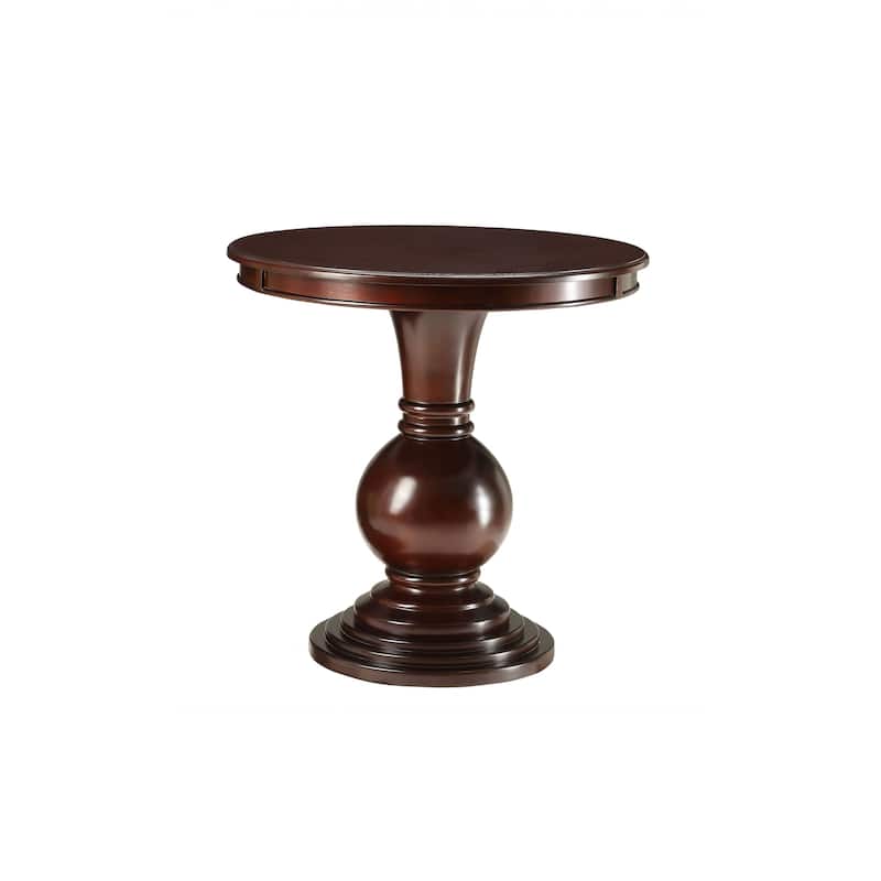 HomeRoots 26" Brown Solid Wood Round End Table - 26