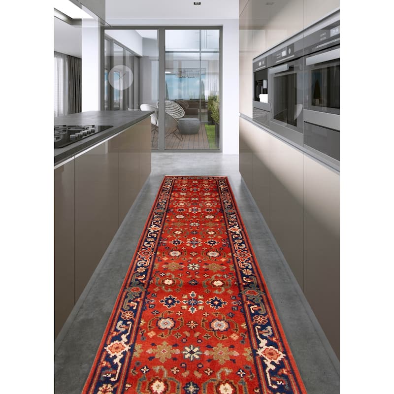 ECARPETGALLERY Hand-knotted Serapi Heritage Red Wool Rug - 2'6 x 11'7