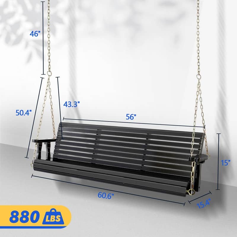 3-person Wood Porch Swing