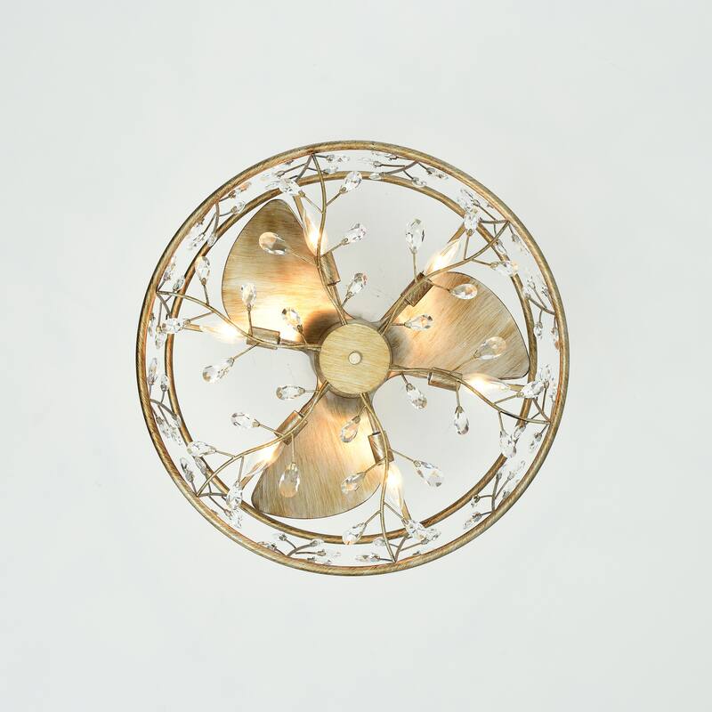 Onyx Antique Gold Finish Modern-Contemporary Crystal Ceiling Fandelier