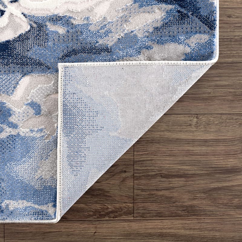 Abani Rugs Regal REG110A Blue Grey Marble Ice Design Area Rug
