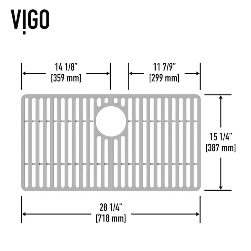 VIGO 28" L X 15" W Silicone Protective Bottom Grid for Kitchen Sink