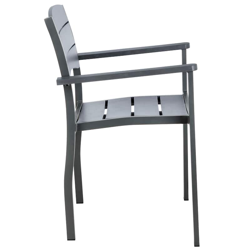 SAFAVIEH Outdoor Jayde Chair - Grey (Set of 2) - 23Wx22Dx33H