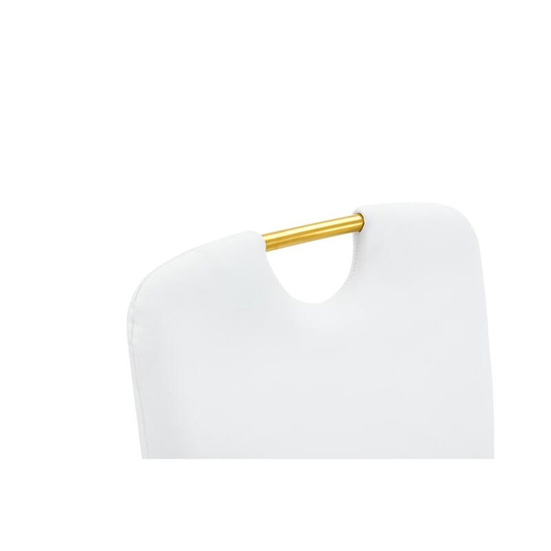 Set of 4, 15.7" PU Upholstered Dining Chairs with Golden Metal Legs