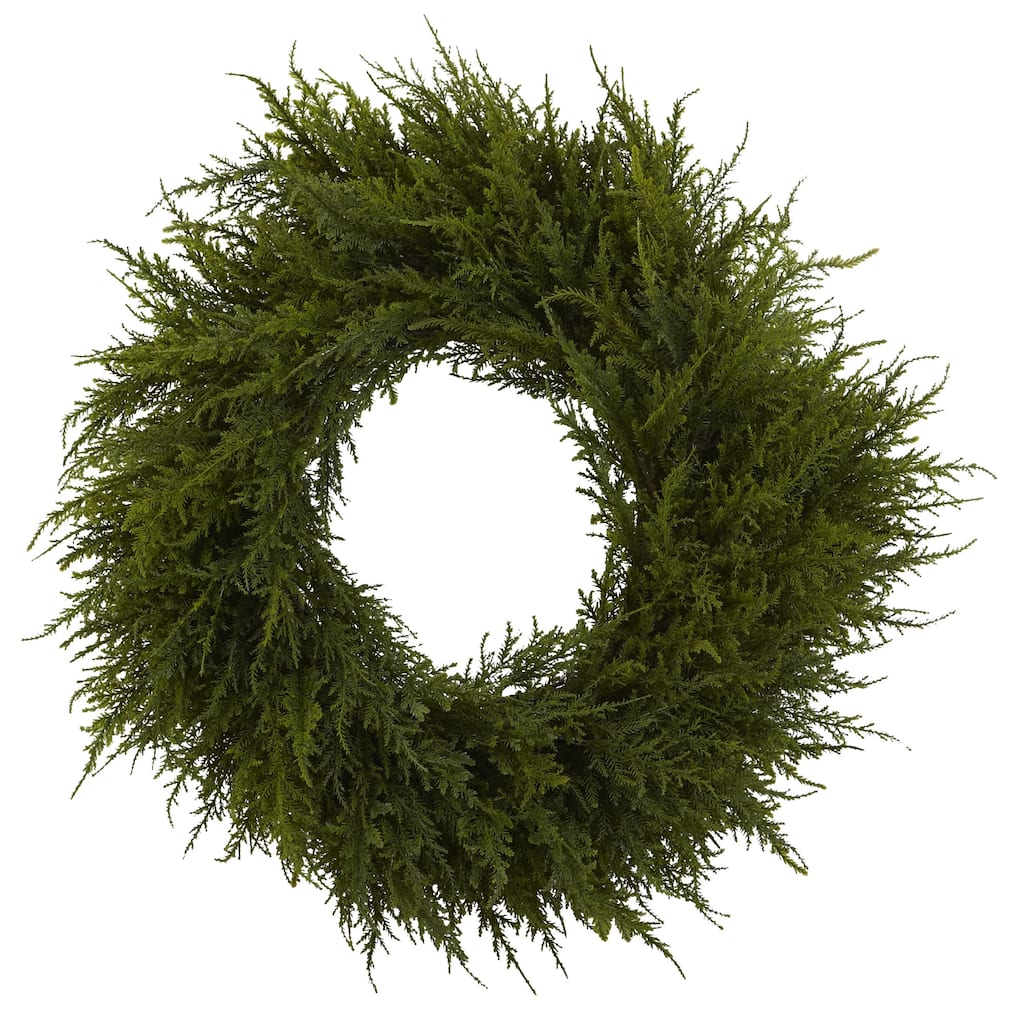 Cedar Artificial Christmas Wreath, 24-Inch, Unlit