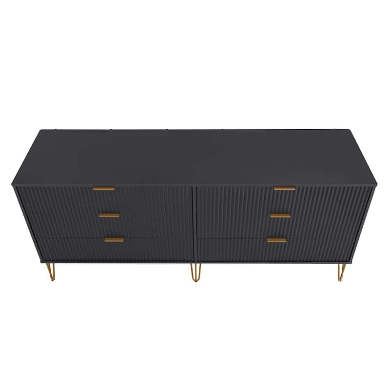 Manhattan Comfort Dumbo Modern 6-Drawer Double Low Dresser.