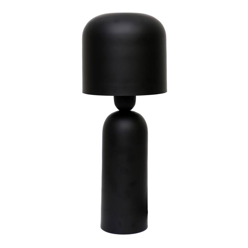 Contemporary Cool Lamp - Black Iron Base Table Lamp with Switch, LED Compatible, Modern Design, 10x10x20 Inches