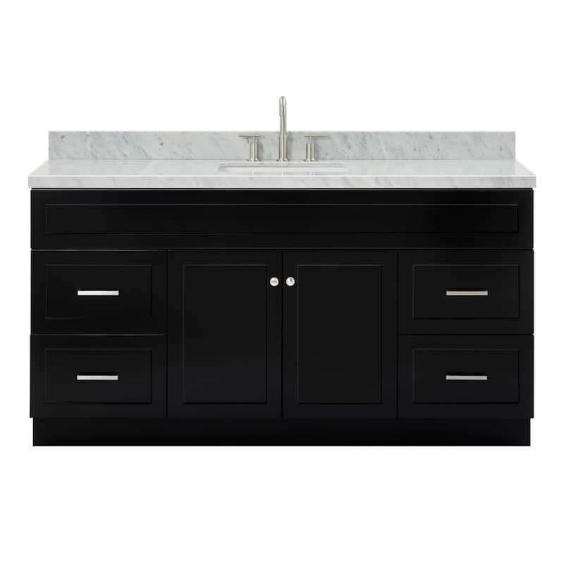 Ariel F067SCWRVO Hamlet 67" Free Standing Single Basin Vanity Set with - Black - Anthracite Finish