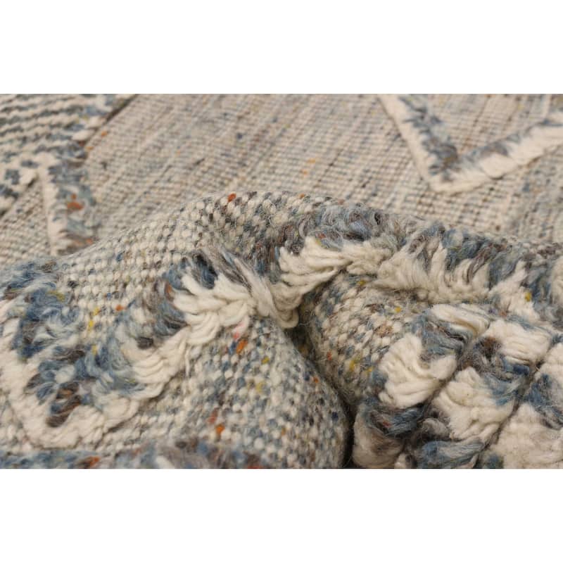 ECARPETGALLERY Hand-knotted Tangier Light Grey Wool Rug - 8'2 x 10'0