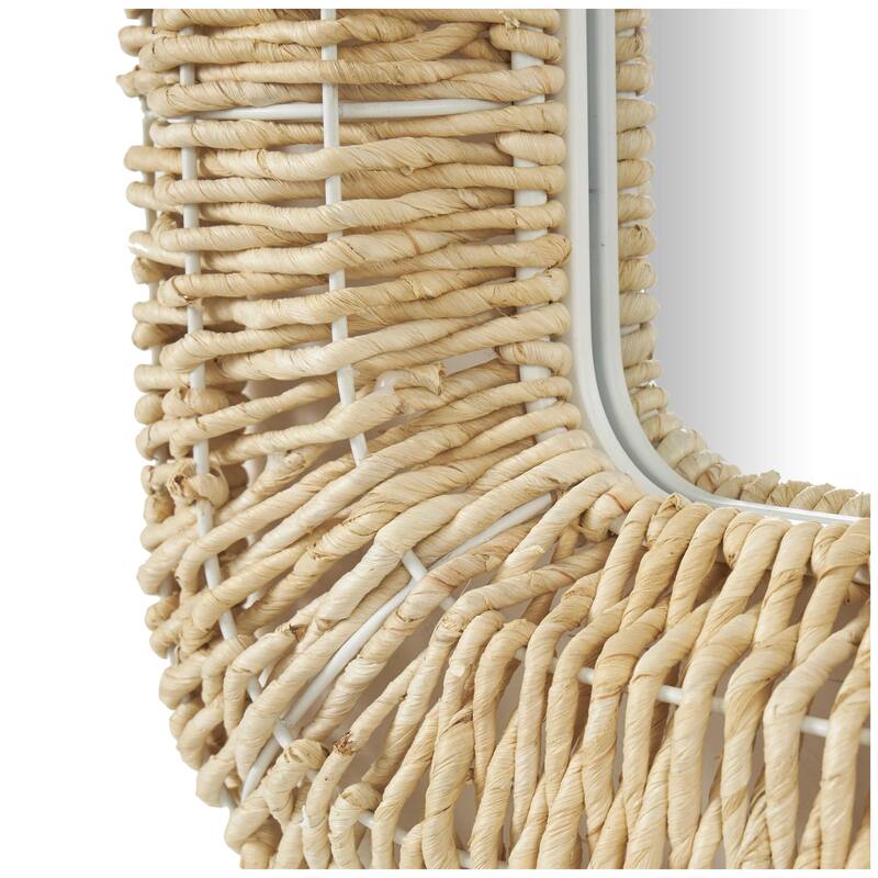 Jute Rope Handmade Woven Wall Mirror - Brown - Roche River Decor