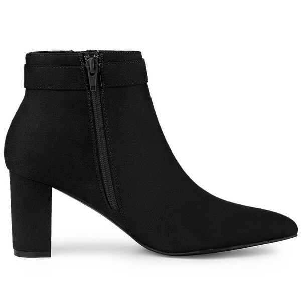 pointed block heel boots