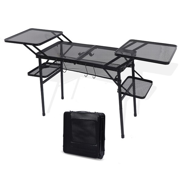 Folding Camping Table with 4 Side Tables, Lightweight BBQ