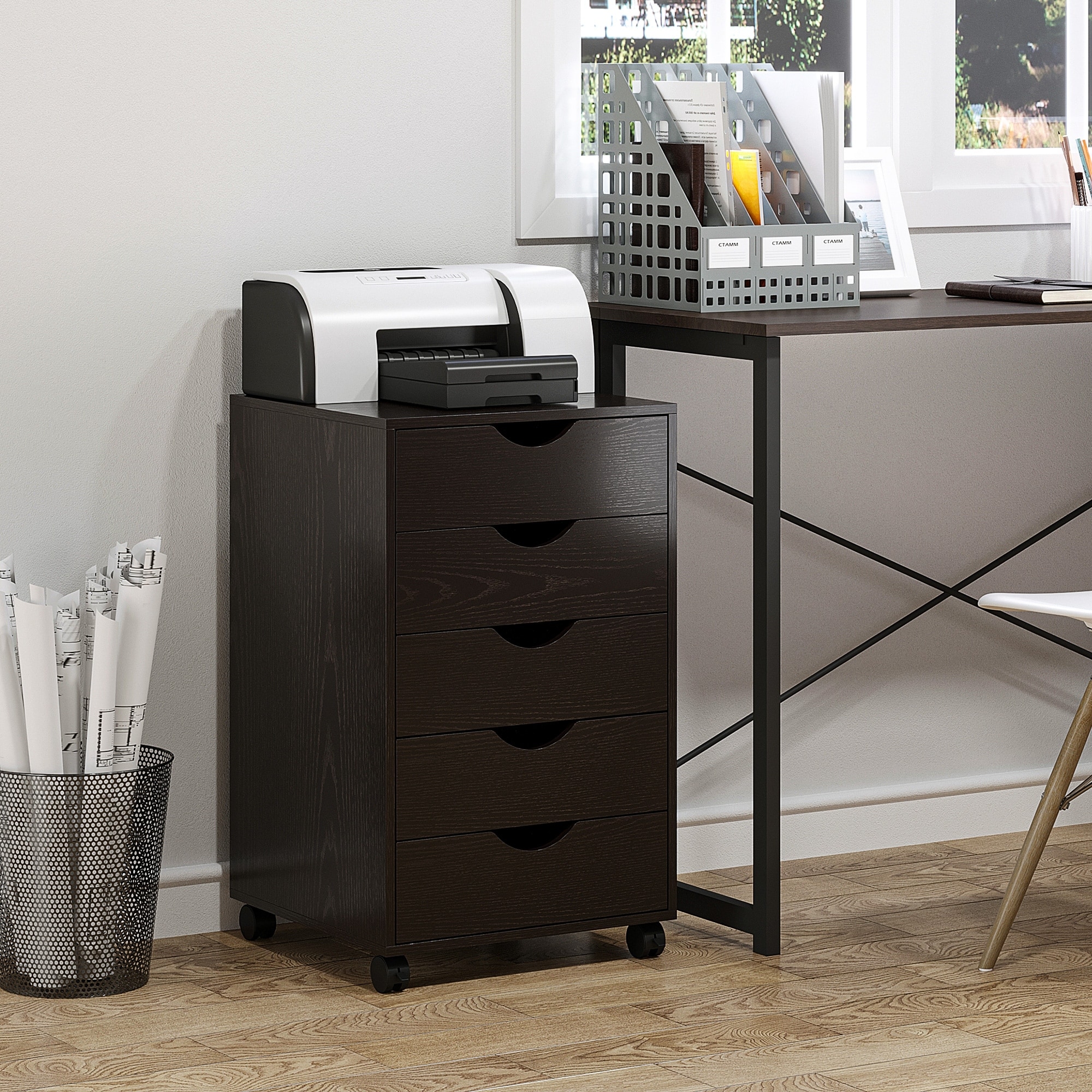 Nordic Minimalist Modern 5 Drawer File Cabinet Storage Organizer