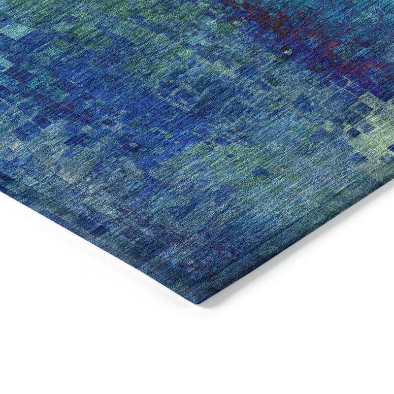 Machine Washable Indoor/ Outdoor Abstract Ombre Chantille Rug