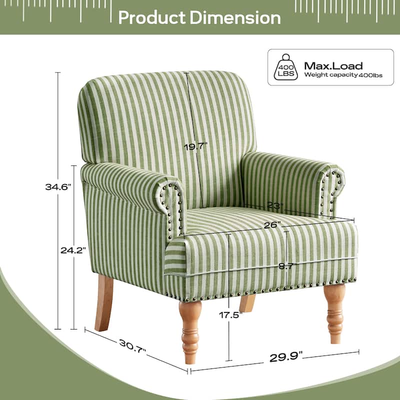 Rolled Armchair Accent Chair Set of 2 Blue/ Grey/ Brown