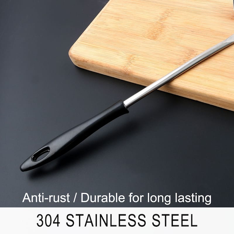 Stainless Steel Soup Spoon Ladle Home Kitchen Serving Flatware - Silver - Length: 10.6"