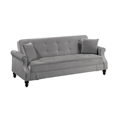 Burnt-Out Fabric Upholstered Adjustable Sofa with Storage