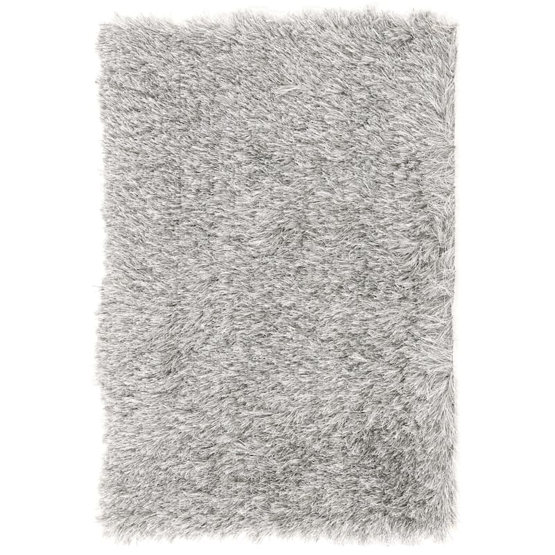 SAFAVIEH Handmade Nataly Shag Danara 2.5-inch Thick Rug - 2'6" x 4' - Silver