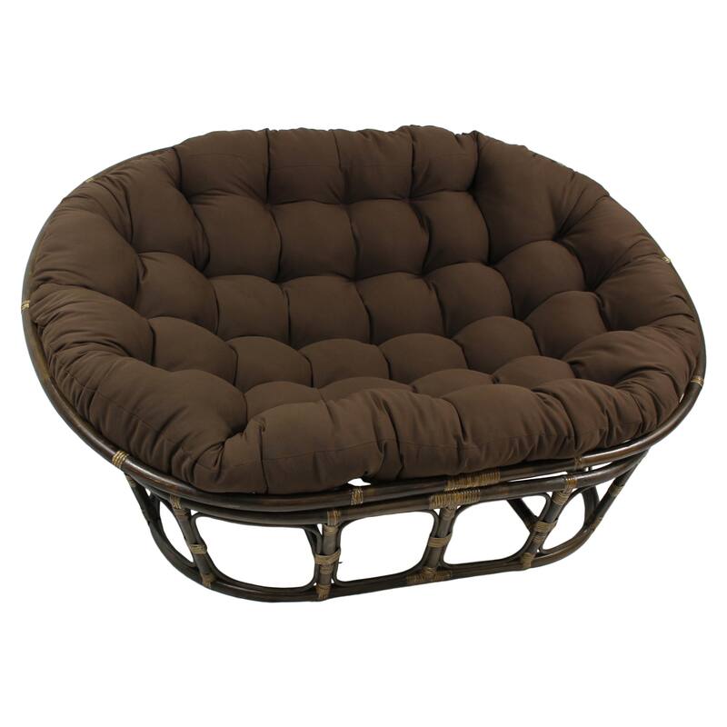 65-inch by 48-inch Solid Twill Double Papasan Cushion (Cushion Only) - Chocolate