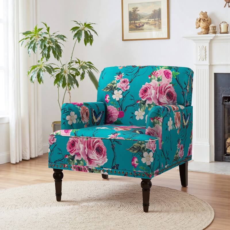Vintage 29" W Patterned Striped Accent Chairs