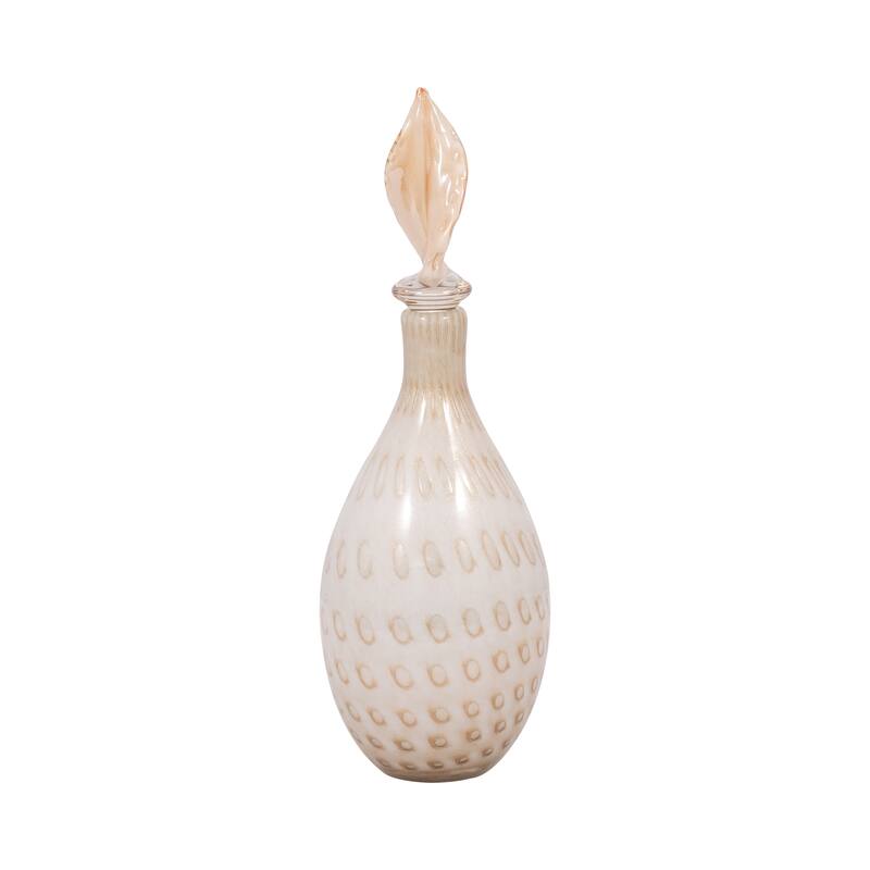 Sagebrook Home Meira Leaf Topper Glass Vase - Exquisite Design for Modern Homes - Durable & Elegant Decor